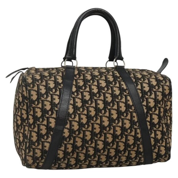 Christian Dior Trotter Canvas Boston Bag Navy Silver Auth 136274 - Picture 2 of 16